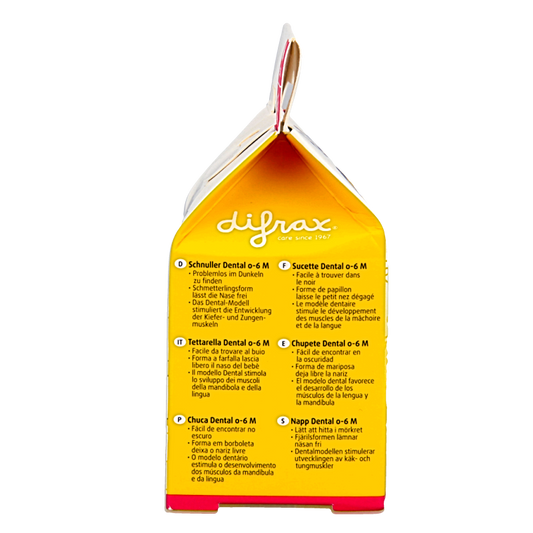 Difrax Fopspeen dental 0-6 maanden glow in the dark 1 Stuks
