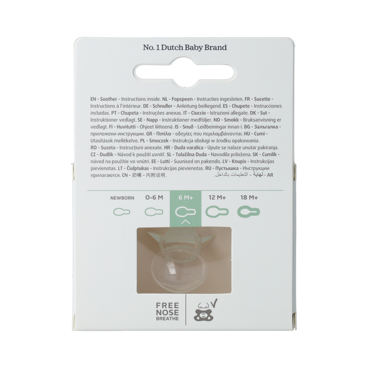 Difrax Fopspeen natural 6+ maanden nacht 1.00 Stuks