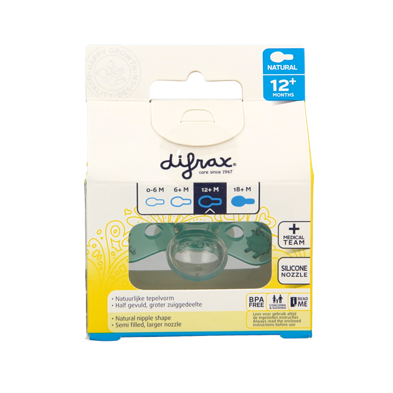 Difrax Fopspeen natural 12+ maanden nacht 1 Stuks