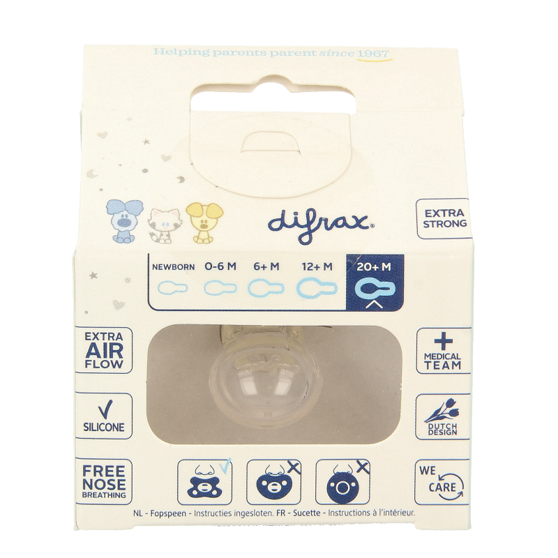 Difrax Fopspeen natural 20+ maanden Woezel & Pip 1 Stuks