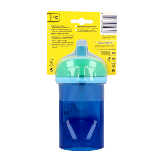 Difrax Anti lek rietjes beker assorti 1.00 Stuks