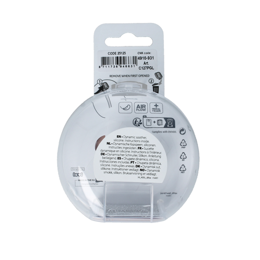 Difrax Fopspeen glow dynamic 6-18 mnd ivory/blush 2 Stuks