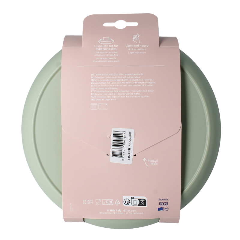 Difrax Eetset met beker pistachio 1 Set