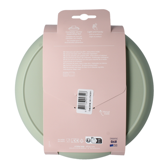 Difrax Lovi eetset met beker pistachio 1 Set
