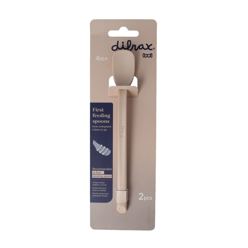 Difrax Eerste voedingslepel nude 2 Stuks