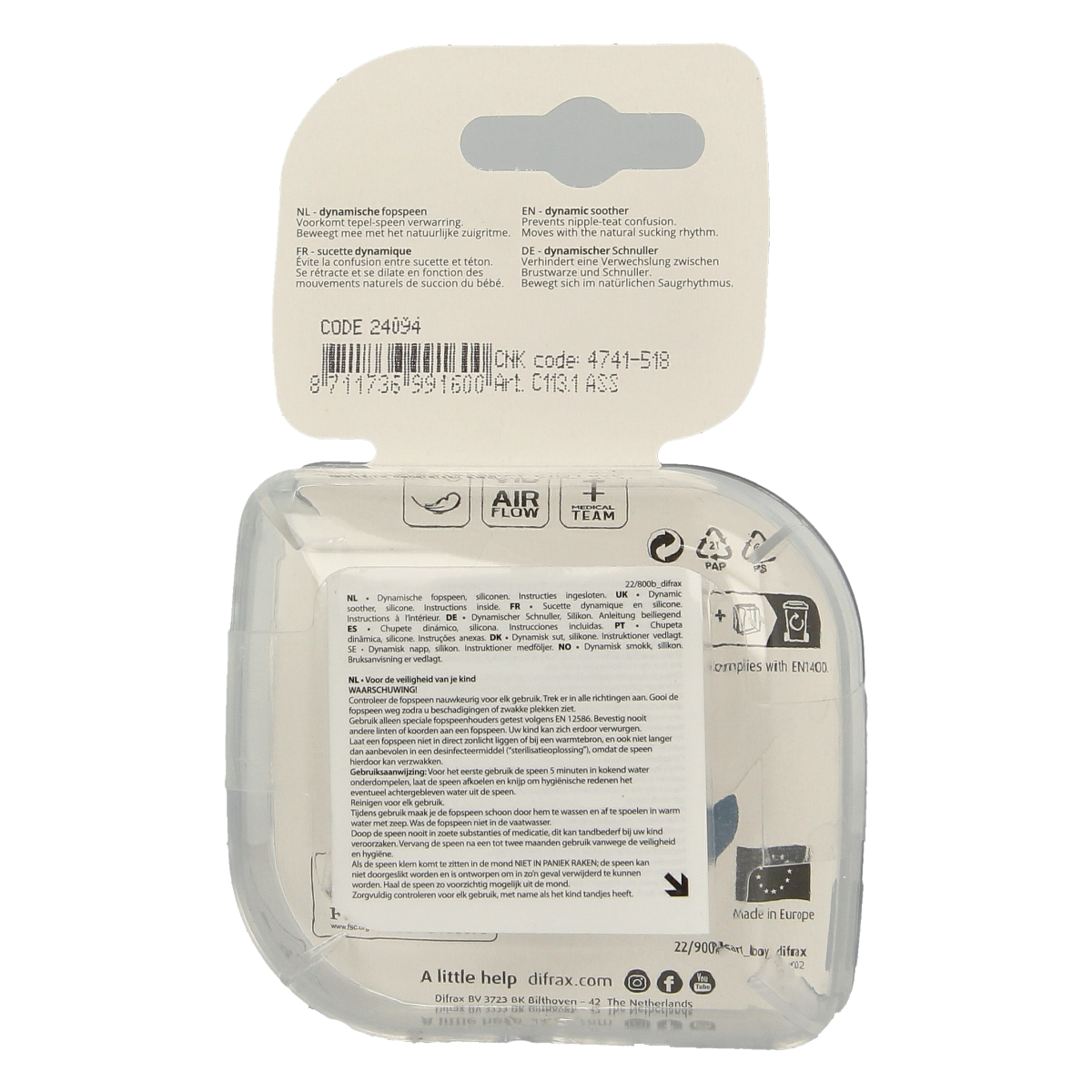 Difrax Lovi fopspeen newborn assorti 1.00 Stuks