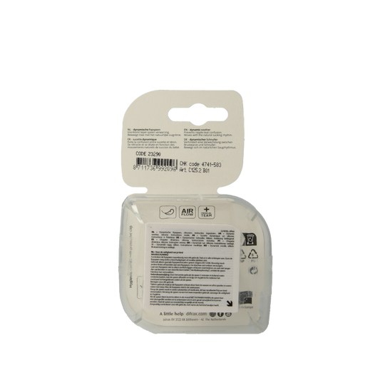 Difrax Fopspeen 3-6 maanden harmony light grey/dark grey 2 Stuks