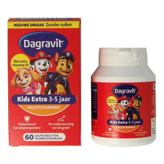 Dagravit Kids extra 3 - 5 jaar 60 Kauwtabletten