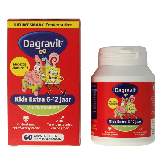 Dagravit Kids extra 6 - 12 jaar 60 Kauwtabletten