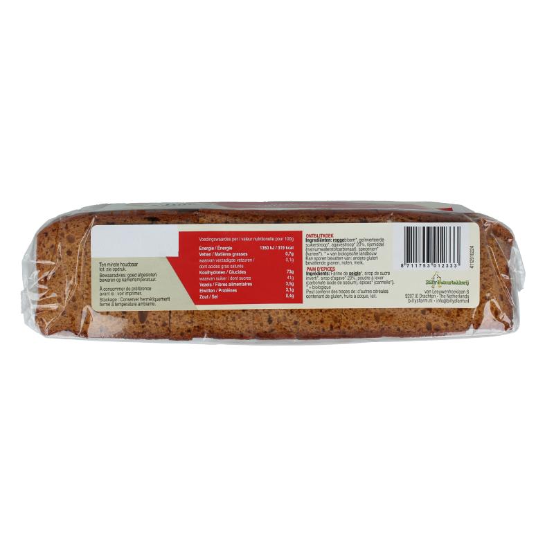 Billy's Farm Ontbijtkoek naturel bio 300 Gram