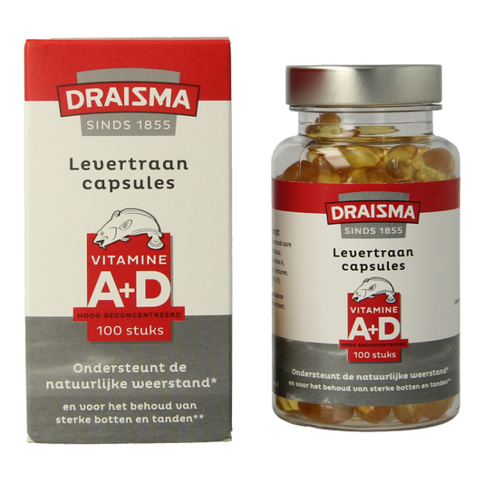 Draisma Vitamine A + D levertraan 100 Capsules
