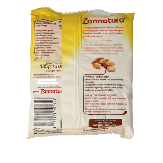 Zonnatura Pinda crunch 45 gram 3.00 Stuks