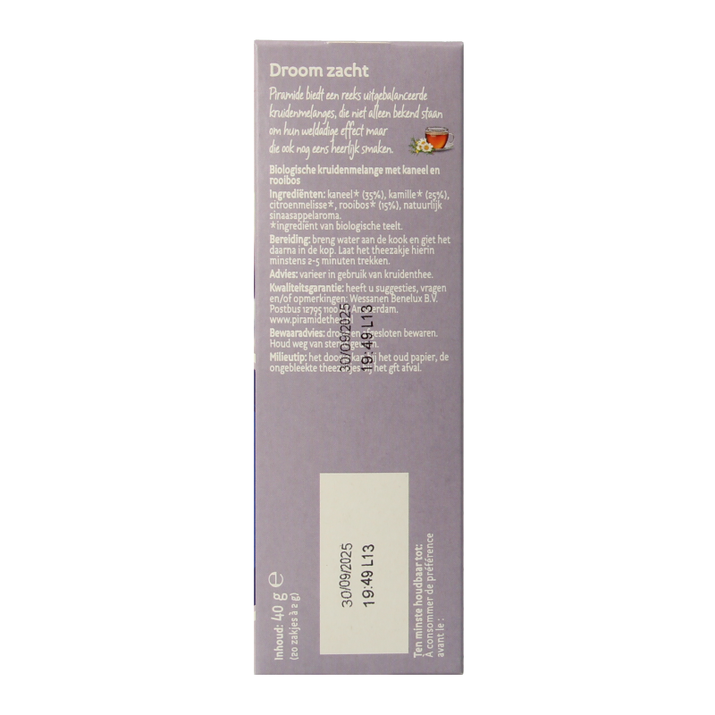 Piramide Droom zacht thee bio 20 Stuks