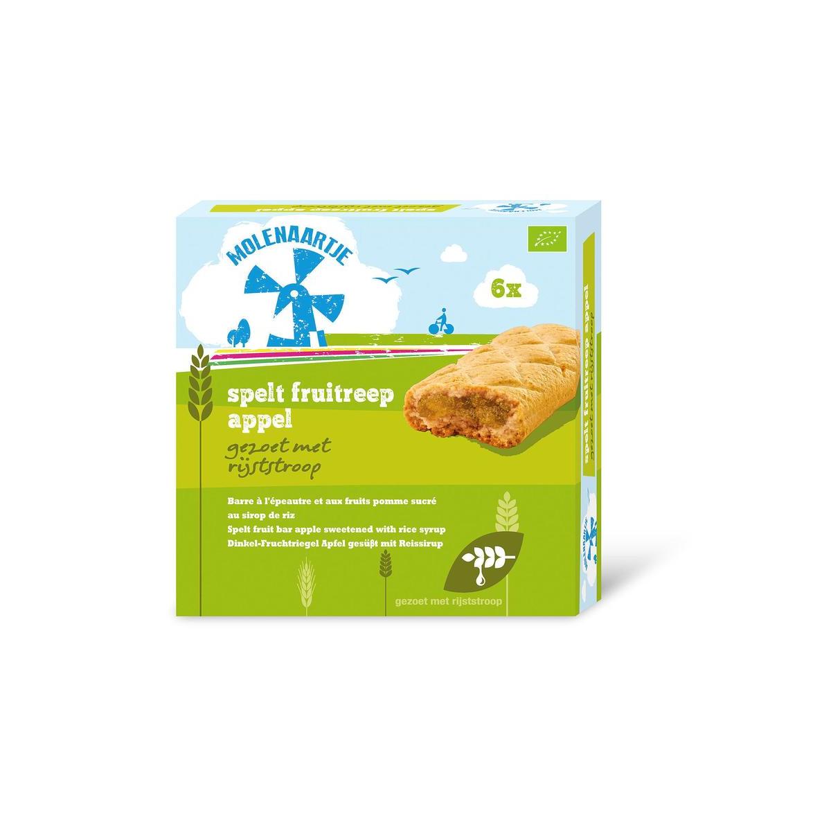 Molenaartje Spelt fruitreep appel bio 180.00 Gram