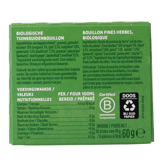 Zonnatura Fine herbstock bouillon zonder gist bio 66.00 Gram