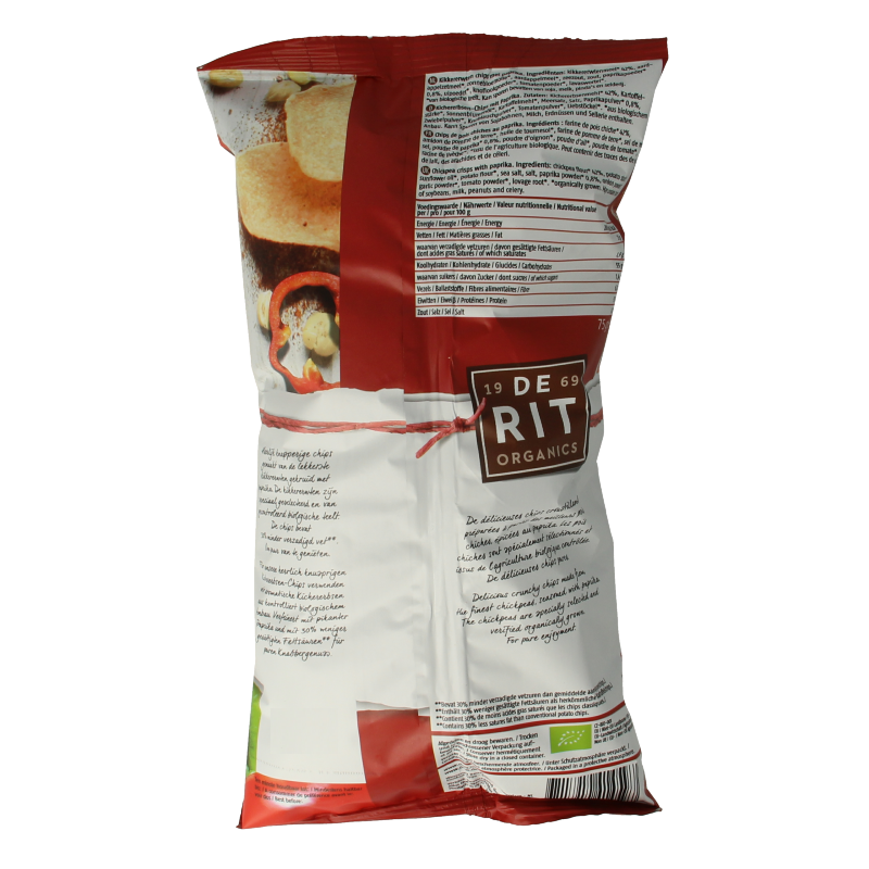 De Rit Kikkererwtenchips paprika bio 75 Gram