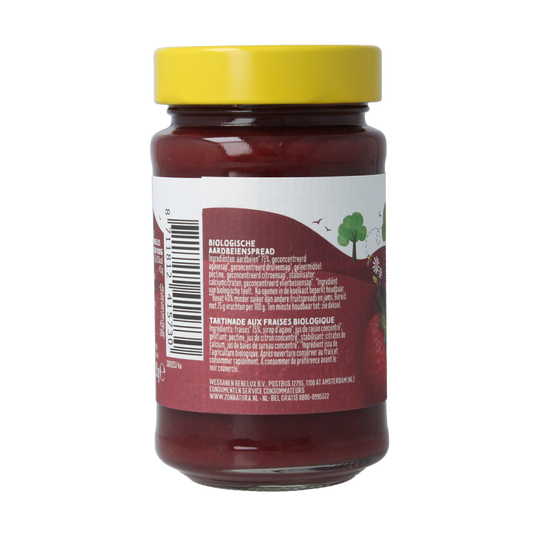 Zonnatura Fruitspread aardbei 75% bio 250 Gram