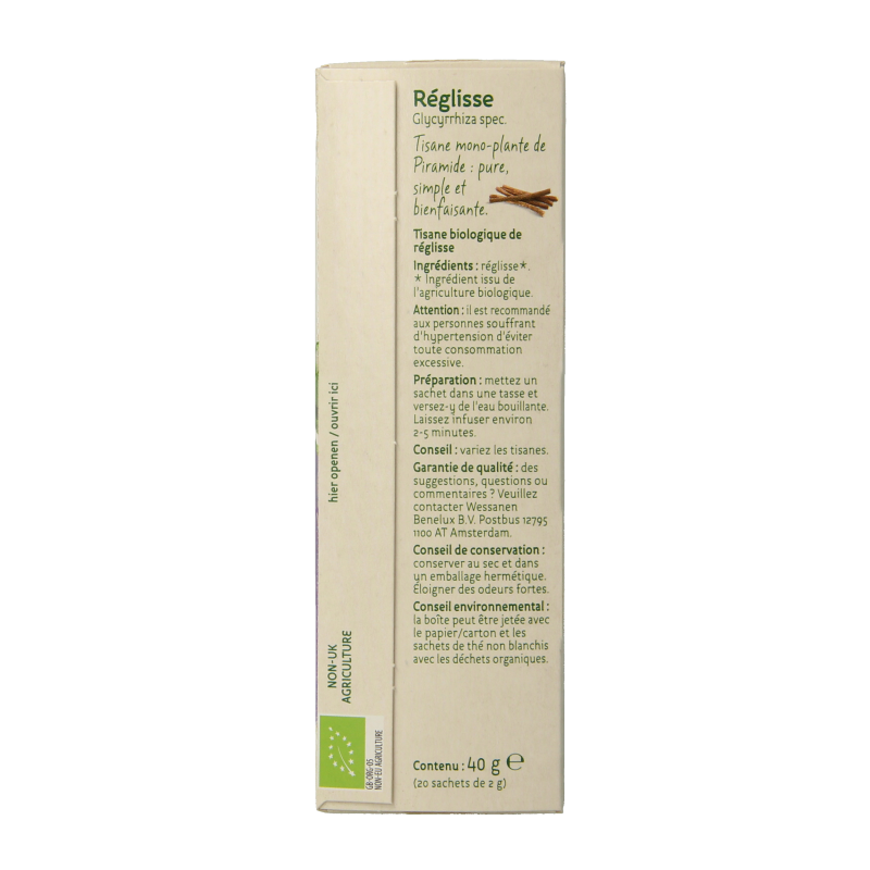 Piramide Zoethout thee eko bio 20 Zakjes