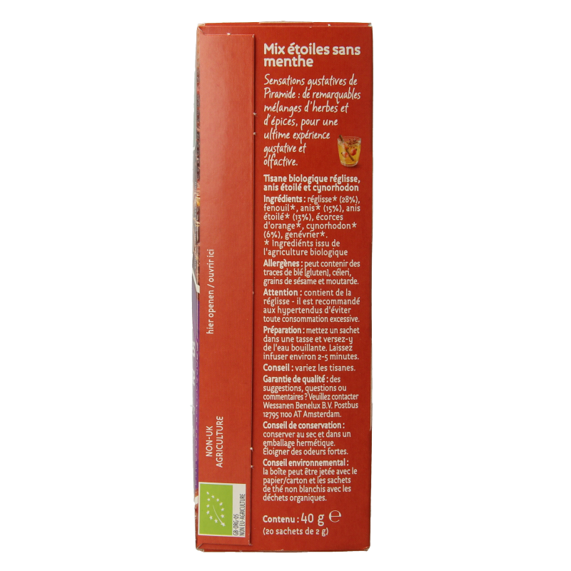 Piramide Sterrenmix zonder munt thee eko bio 20 Zakjes