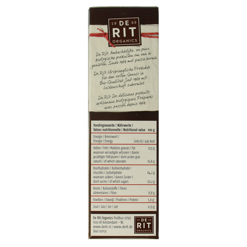 De Rit Chocoreale hagelslag extra puur bio 200 Gram