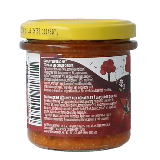 Zonnatura Groentespread spicy tomato bio 135 Gram