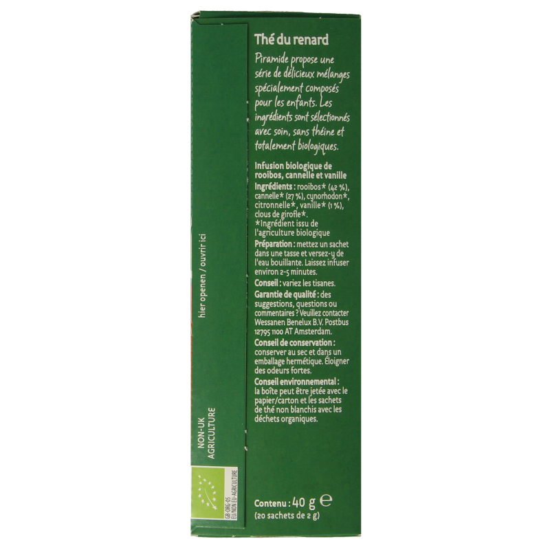 Piramide Vosjes thee eko bio 20 Zakjes