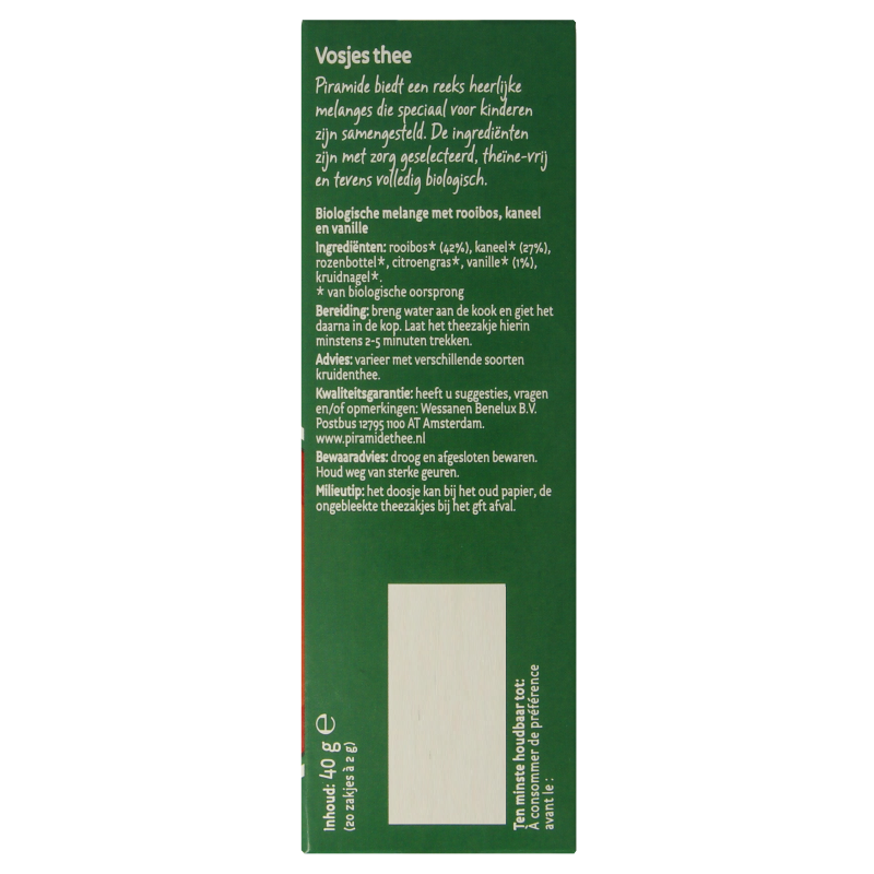 Piramide Vosjes thee eko bio 20 Zakjes