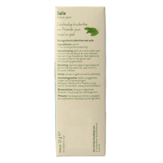 Piramide Salie thee eko bio 20.00 Zakjes