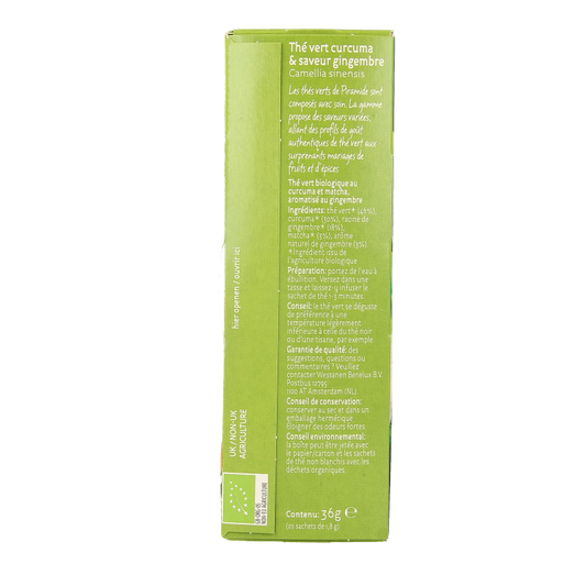 Piramide Oppeppend groene thee gember & curcuma bio 20 Zakjes