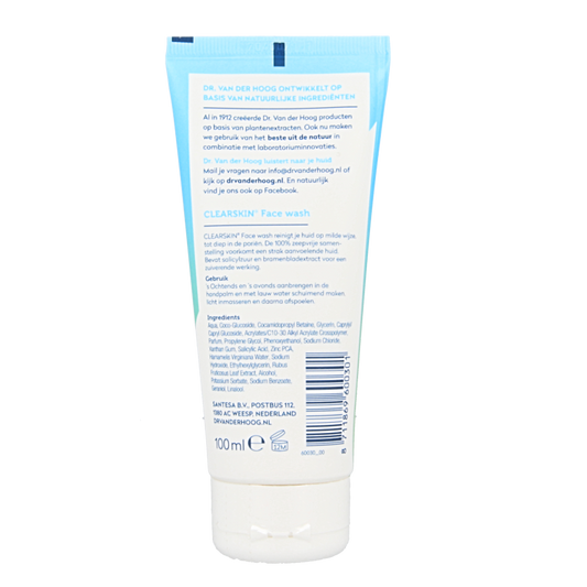 Dr. van der Hoog Clearskin facewash tube 100 Milliliter