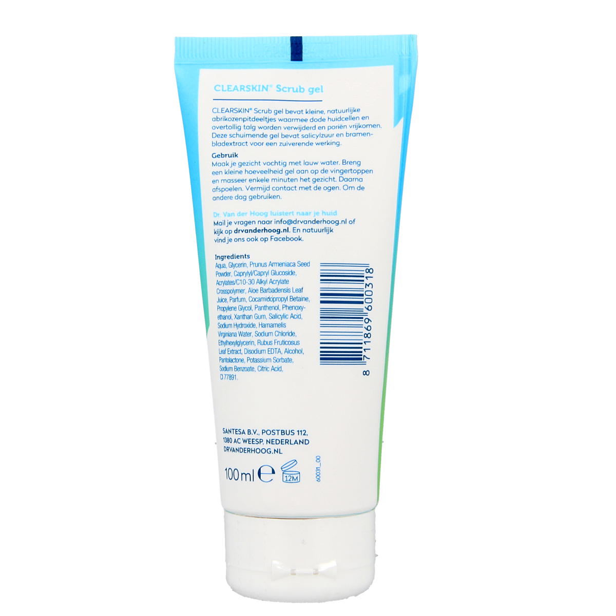 Dr. van der Hoog Clearskin scrub gel tube 100.00 Milliliter