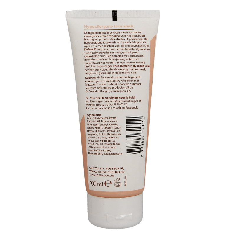 Dr. van der Hoog Facewash hypo-allergeen tube 100 Milliliter