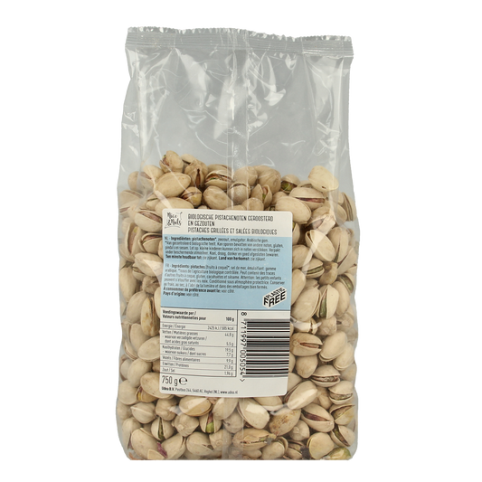 Nice & Nuts Pistache geroosterd en gezouten bio 750.00 Gram