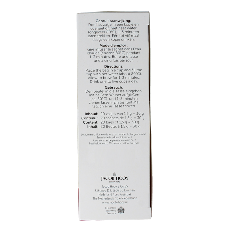 Jacob Hooy Kruidendrank hibiscus 20 Zakjes