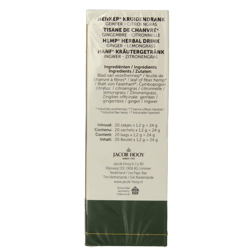 Jacob Hooy Hennep gember citroengras 12 Stuks