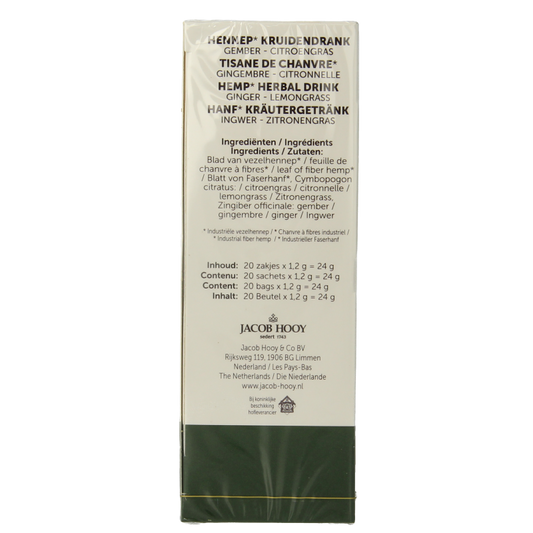 Jacob Hooy Hennep gember citroengras 12 Stuks