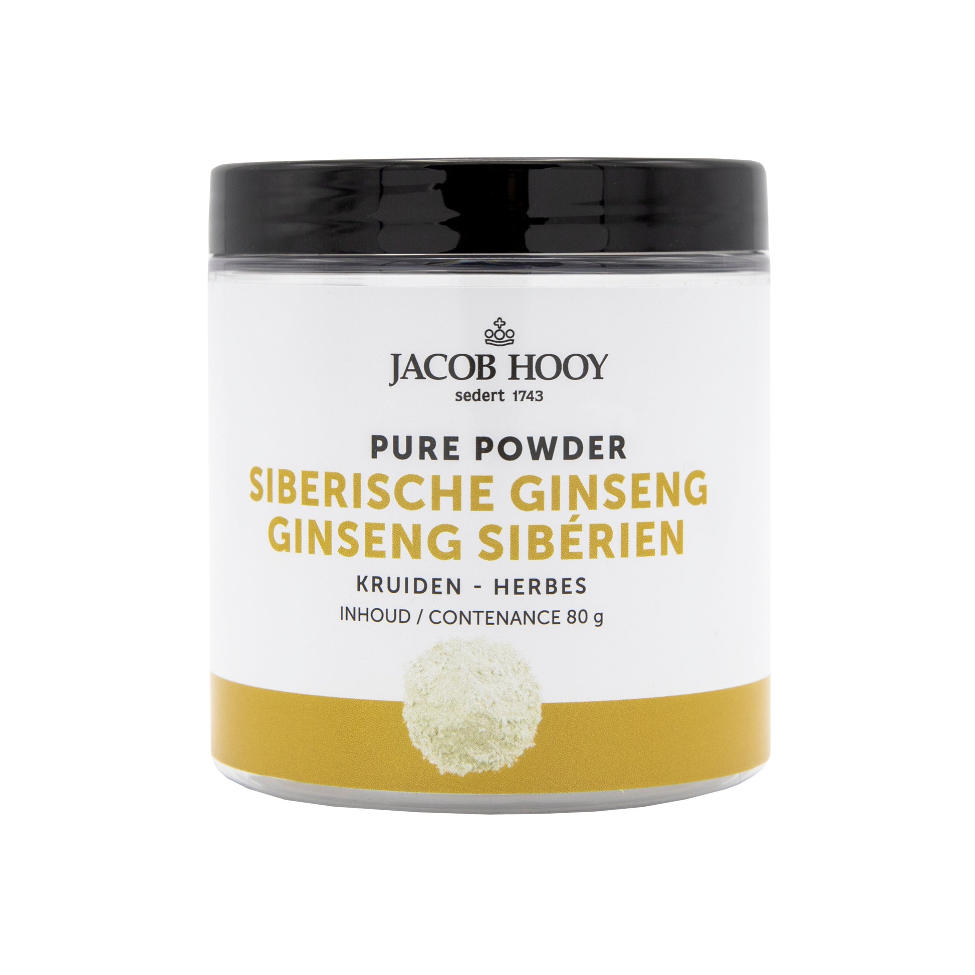 Jacob Hooy Pure Powder Siberische ginseng 80 Gram