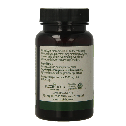 Jacob Hooy CBD Capsules 20mg 60 Capsules