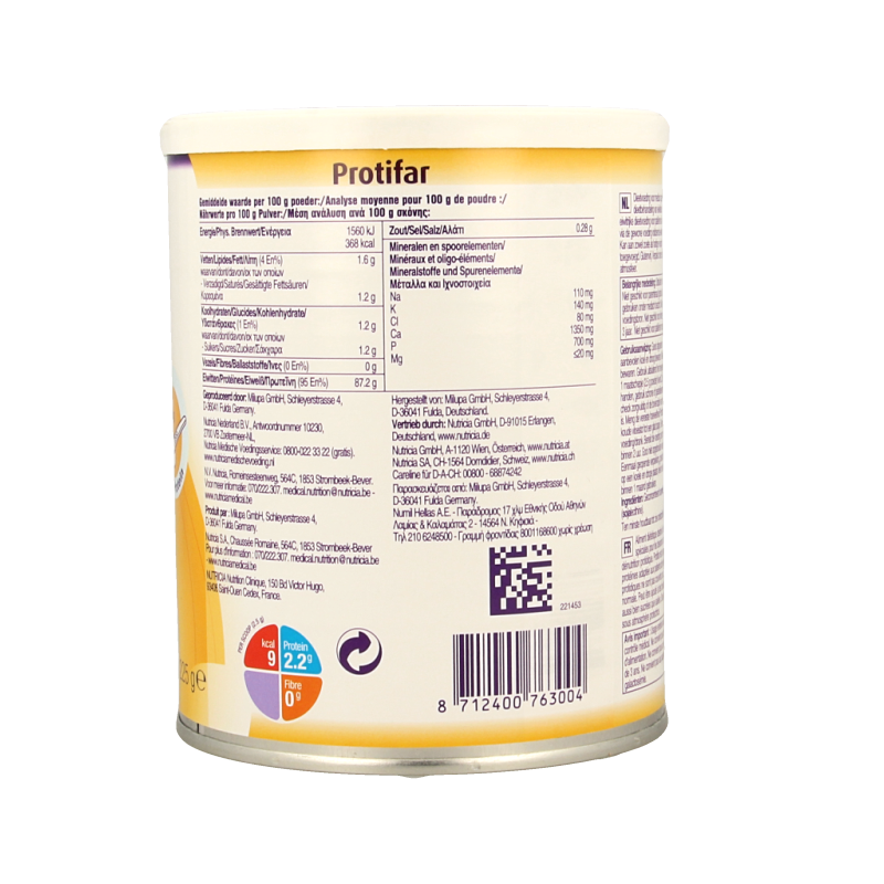 Nutricia Protifar eiwitrijk poeder 225 Gram