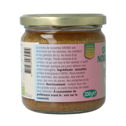 Monki Hazelnootpasta eko bio 330 Gram