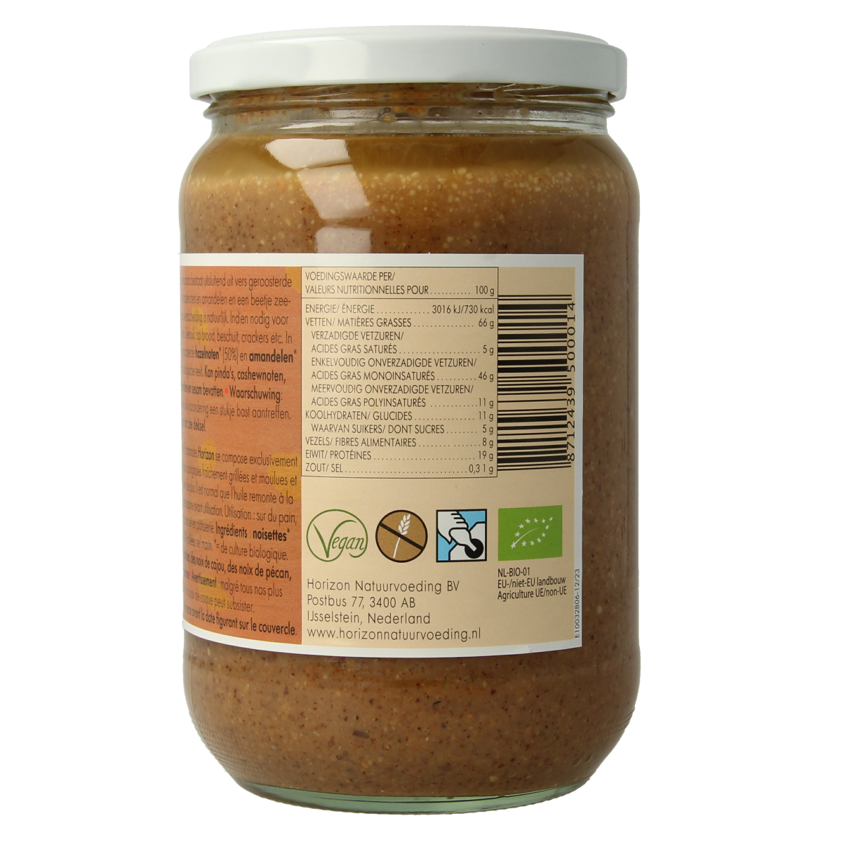 Horizon Gemengde notenpasta met zeezout eko bio 650.00 Gram