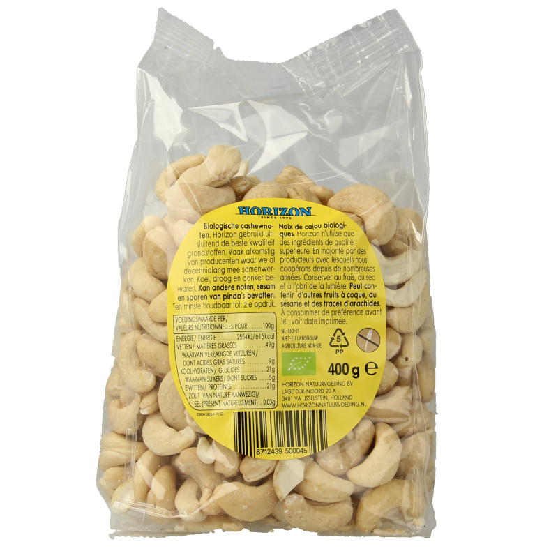 Horizon Cashewnoten heel bio 400 Gram