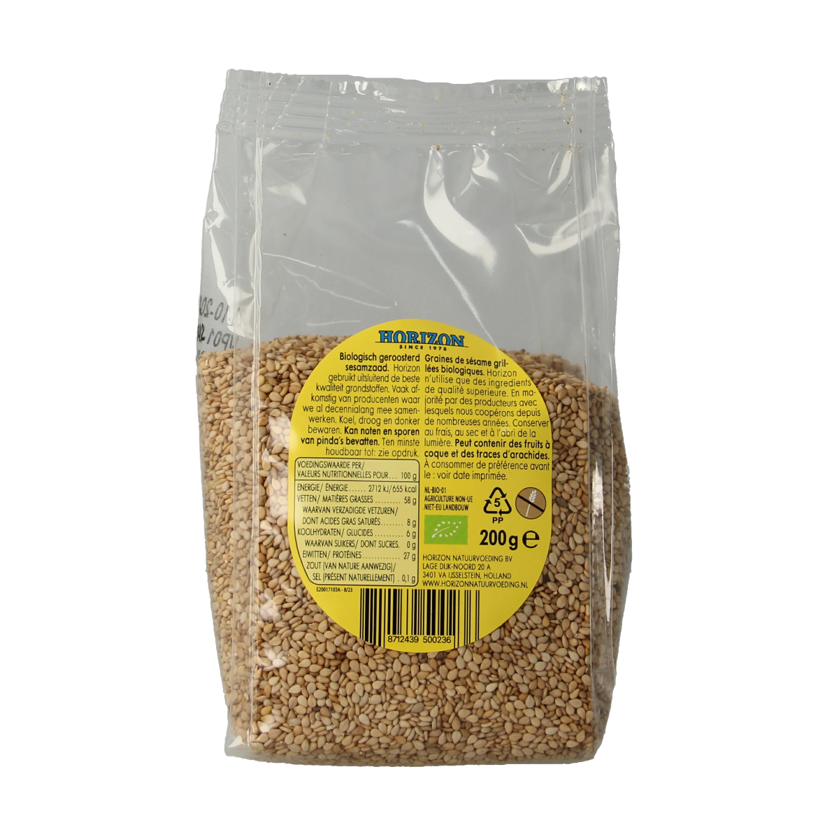 Horizon Sesamzaad geroosterd bio 200.00 Gram