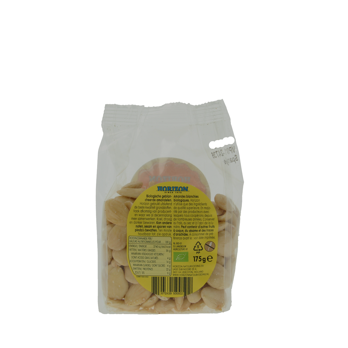 Horizon Amandelen geblancheerd bio 175.00 Gram