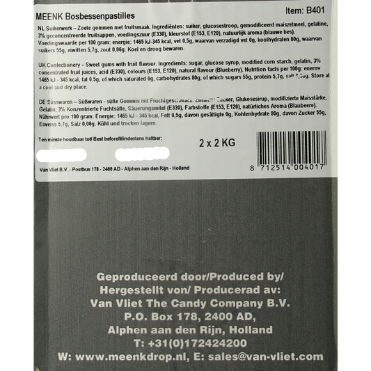 Meenk Bosbessen pastilles 4000.00 Gram