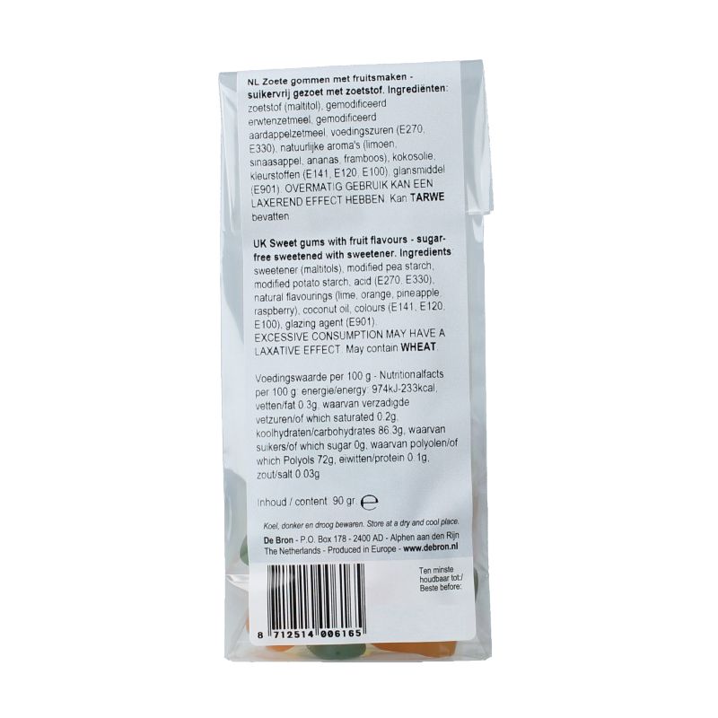 De Bron Winegums suikervrij 90 Gram