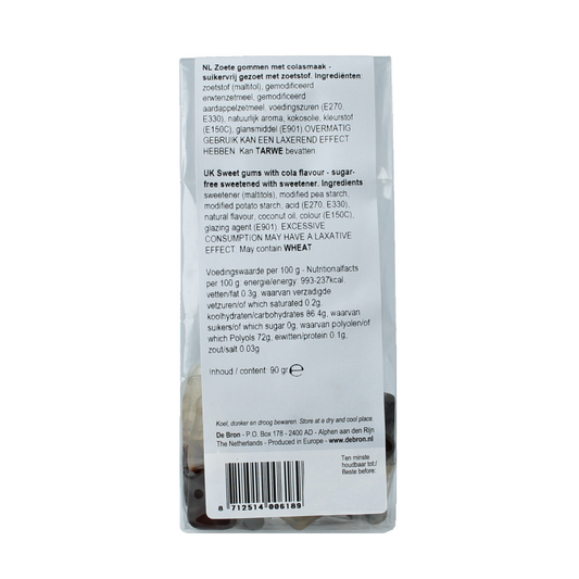 De Bron Cola gums suikervrij 90 Gram