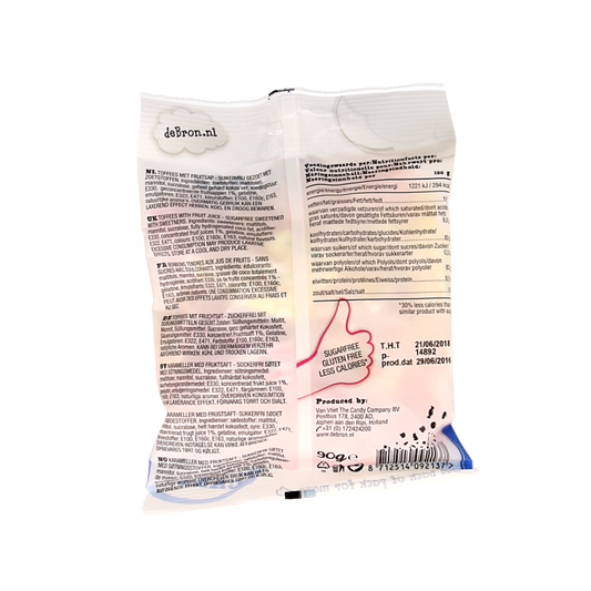 De Bron Fruit toffee suikervrij 90 Gram