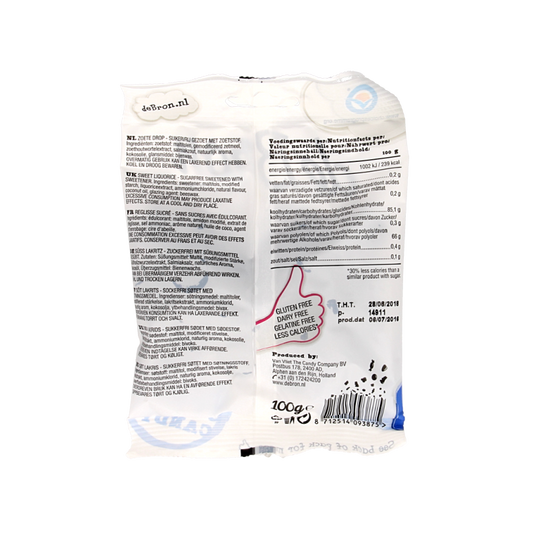 De Bron Zoete dropbolletjes/sweet liquorice suikervrij 100 Gram