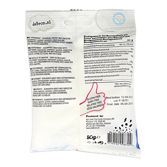 De Bron Pepermunt suikervrij 80 Gram